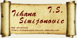 Tihana Simijonović vizit kartica